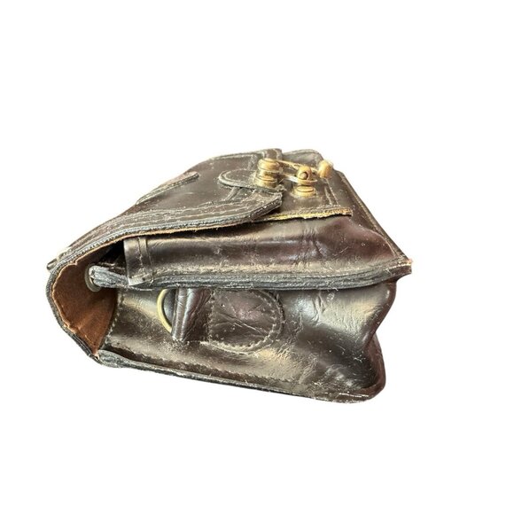 Vintage WW German? Physicians Black Leather Medical Doctor Travel Bag Small Case - Picture 6 of 14